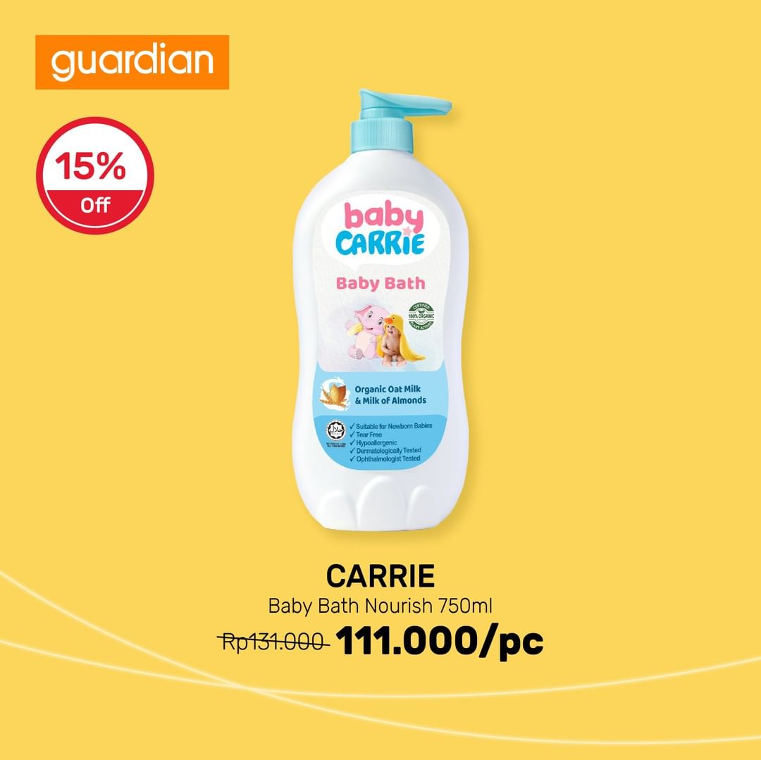  Discount 15% Off Carrie Baby Bath Nourish 750ml at Guardian November 2021