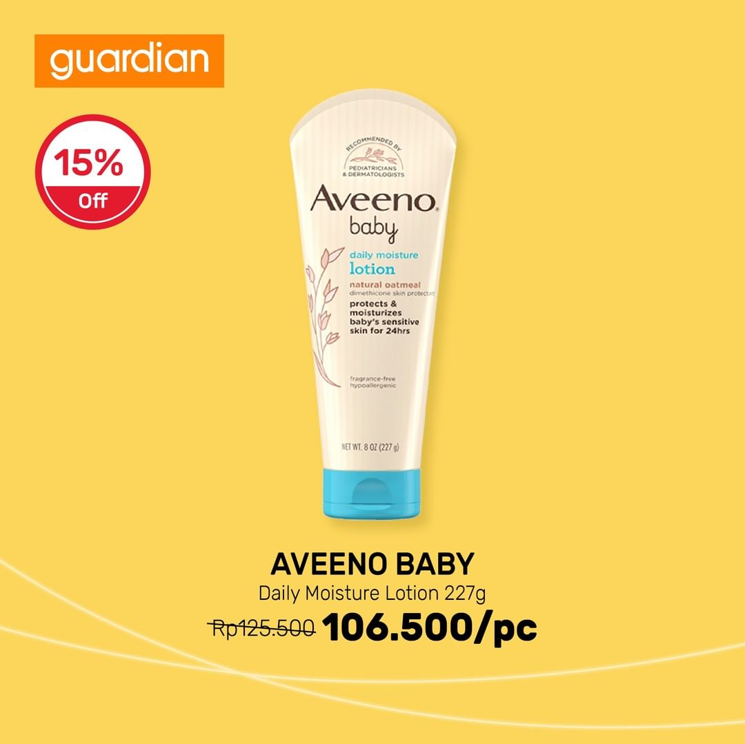  Discount 15% Off Aveeno Baby Daily Moisture Lotion 227g at Guardian November 2021