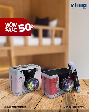  Wow Sale 50% Kotak Penyimpanan 3D Box Camera di Informa November 2021