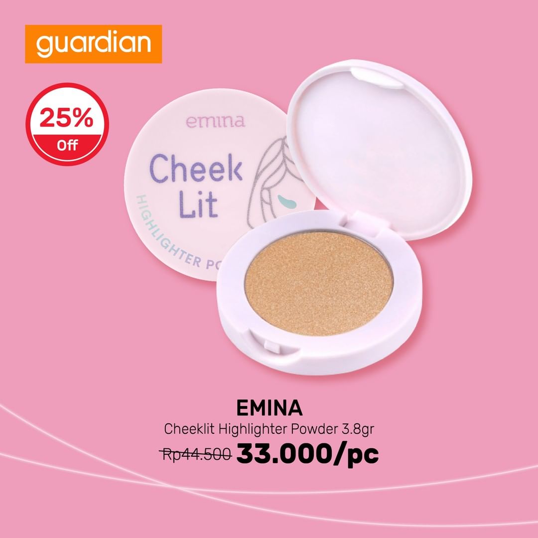  Discount 25% Off Emina Cheeklit Highlighter Powder 3.8gr at Guardian November 2021