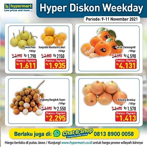  Hyper Discounts on Various Fresh Fruits at Hypermart November 2021