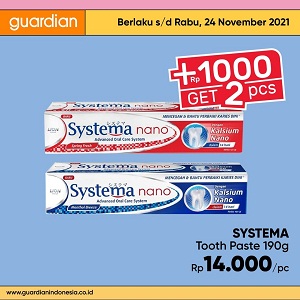  Promo Systema Tooth Paste 190g Add 1000 Get 2 Pcs at Guardian November 2021