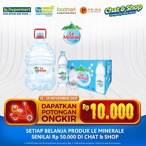  Shopping for Le Mineral Products Get IDR 10,000 Discount at Hypermart November 2021