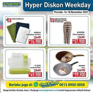  Diskon Weekday Homeklas Handuk & Celana Panjang Pria di Hypermart November 2021