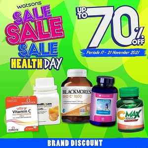  Sale HealthDay Hingga 70% di Watsons November 2021