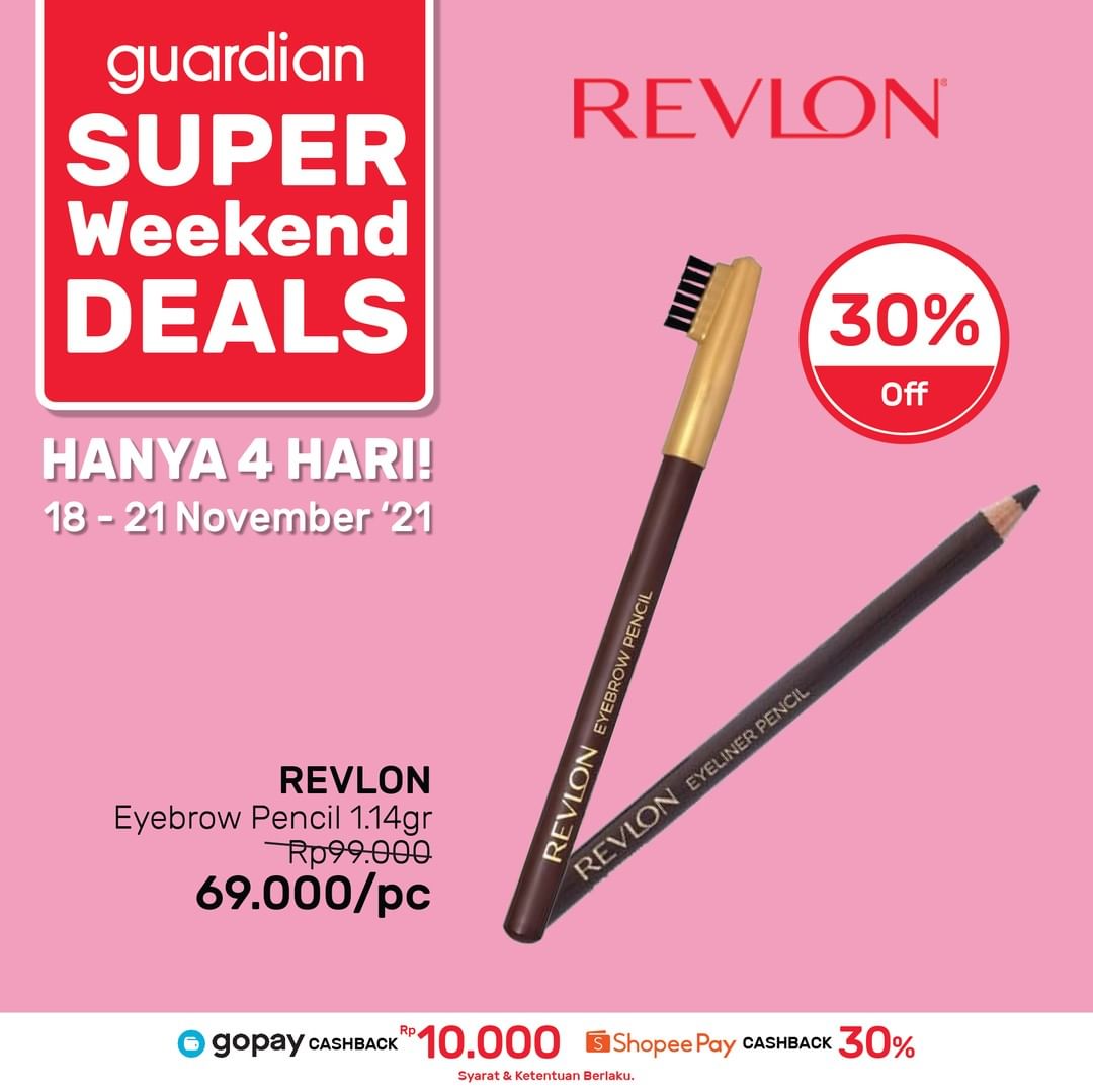  Revlon Eyebrow Pencil 1.14gr Deals 30% Off di Guardian November 2021