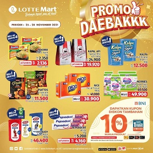 Promo Daebak Indomie Chicken Broth & Kopi Kapal Api at Lotte Mart November 2021