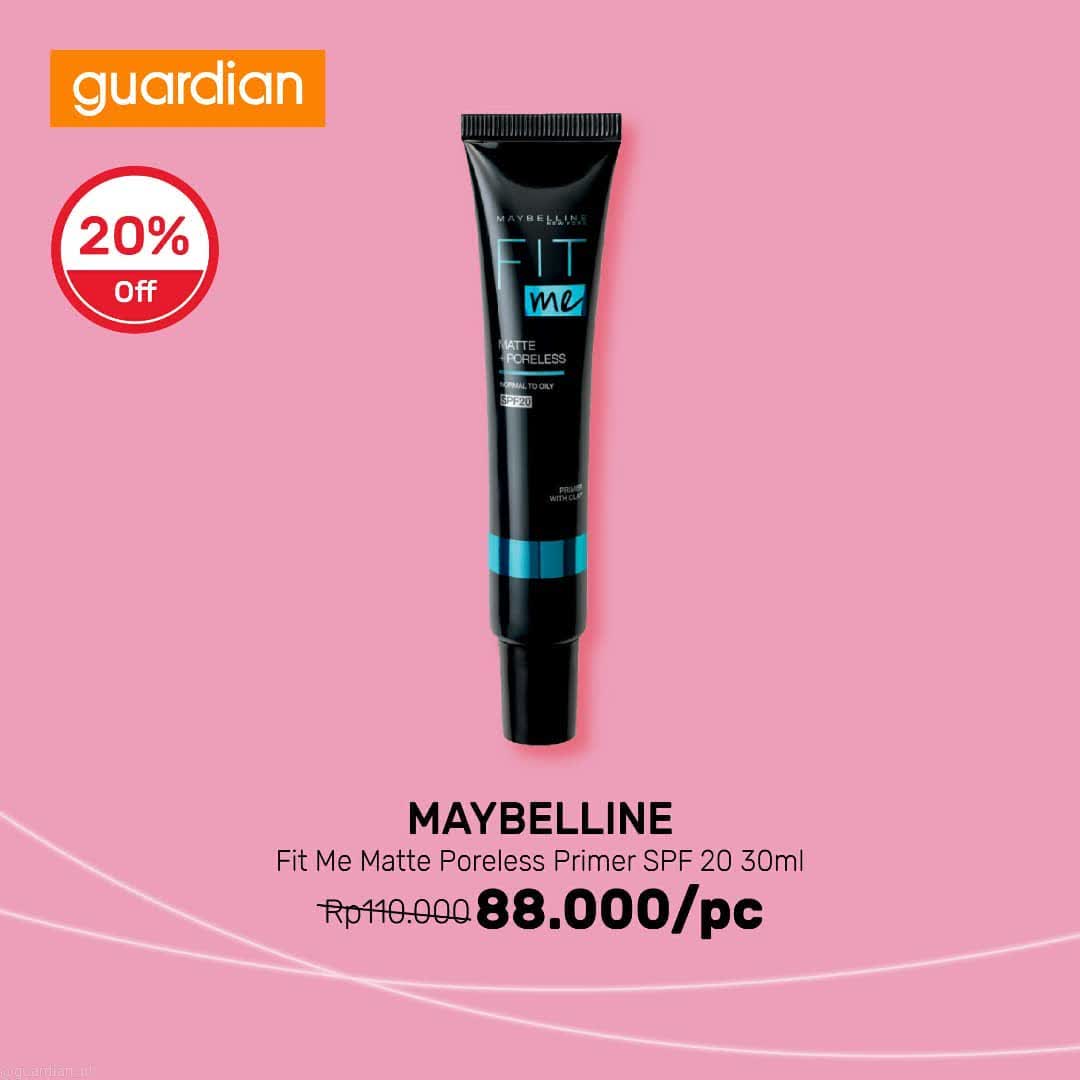  Discount 20% Off Maybelline Fit Me Matte Poreless Prime SPF 2 30ml at Guardian December 2021