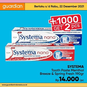  Systema Tooth Paste Menthol Promo +1000 Get 2 at Guardian December 2021