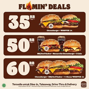  Promo Flamin' Deals Mulai 35 Ribu di Burger King Desember 2021