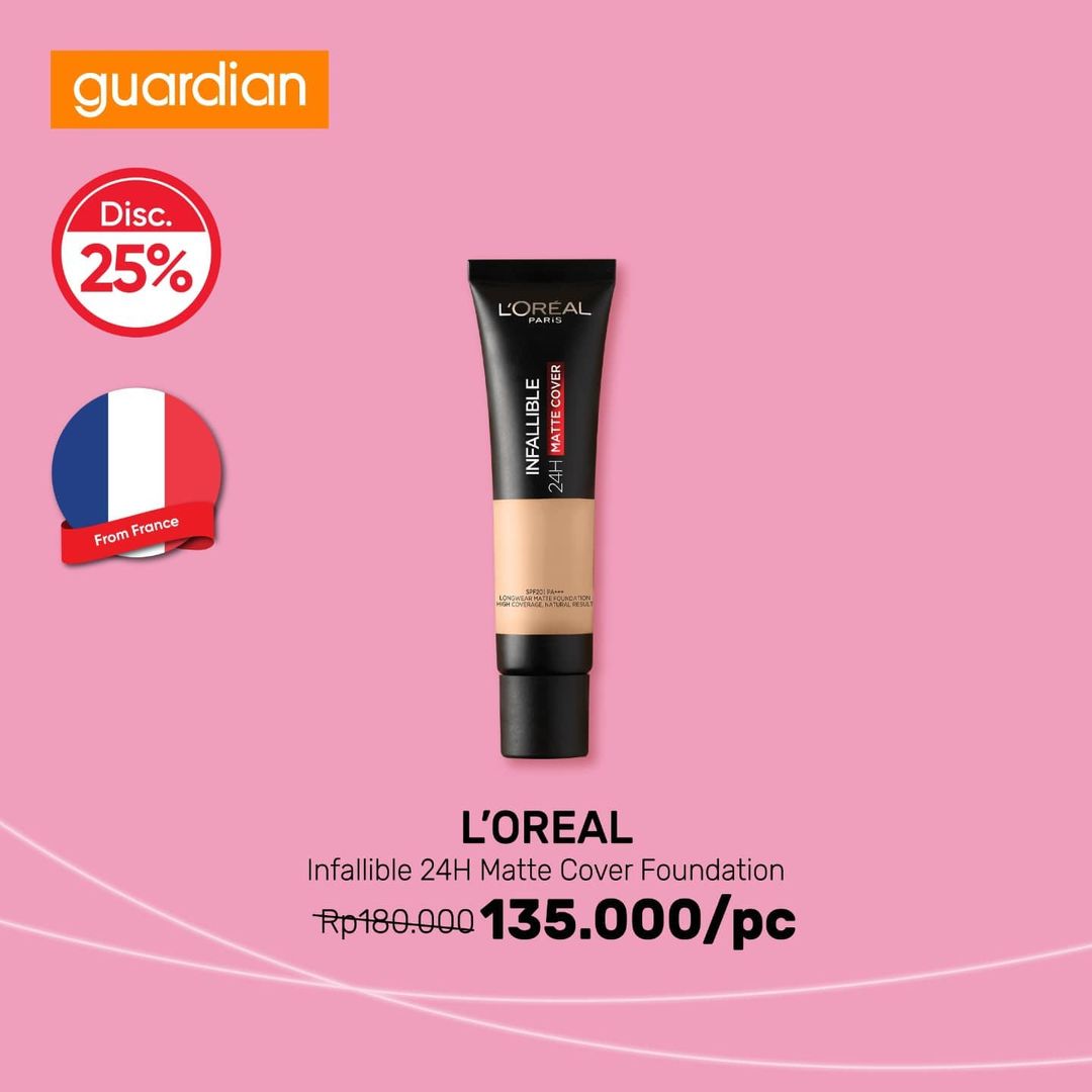  25% Discount on L'oreal Infallible 24H Matte Cover Foundation at Guardian December 2021
