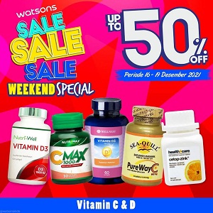  Weekend Sale Special Vitamin C & D Discount Up To 50% at Watsons December 2021