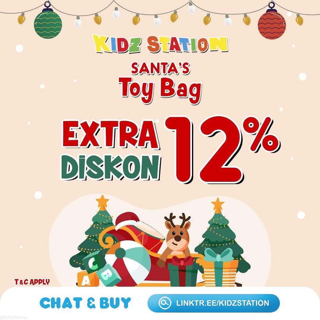  Santa's Toys Bag Extra 12% Discount at Kidz Station December 2021