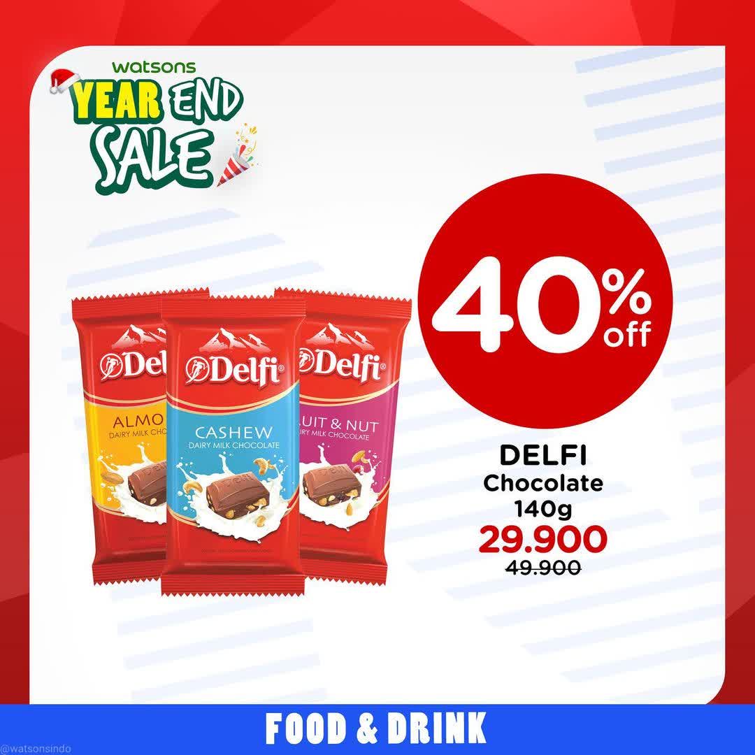  Year End Sale Delfi Chocolate 140g Diskon 40% Off di Watsons Desember 2021