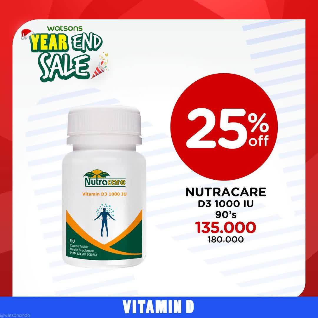  Discount 25% Off Nutracare D3 1000IU 90's at Watsons December 2021