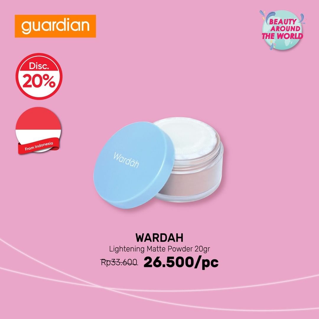  Discount 20% Wardah Lightening Matte Powder 20gr Guardian December 2021