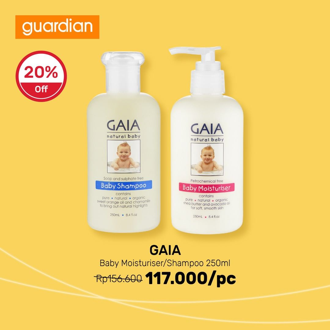  Discount 20% GAIA Baby Moisturizer/Shampoo 250ml Guardian December 2021