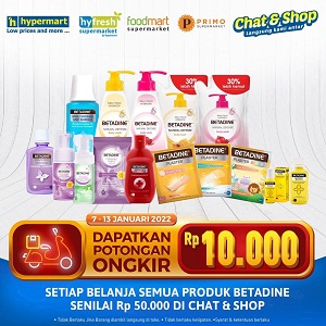  Shop for Betadine Products Get Rp. 10,000 Off Shipping at Hypermart January 2022