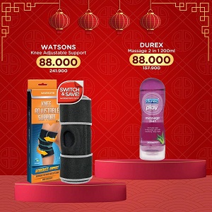  Watsons Knee Adjustable Support & Durex Massage Promo Only Rp. 88.000 at Watsons January 2022