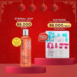  Promo Eternal Leaf Body Bath & Watsons Travel Only Rp. 88.000 at Watsons January 2022