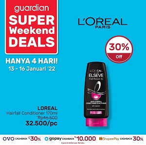  Discount 30% Off Loreal Hairfail Conditioner 170ml at Guardian January 2022