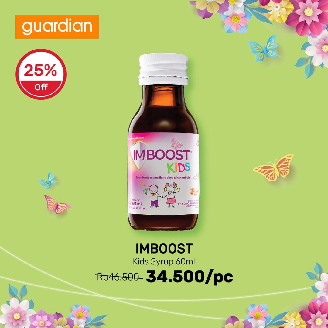  Discount 25% Imboost Kids Syrup 60ml at Guardian January 2022